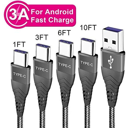 USB C Charger Cable Fast Charging Cord for Samsung Galaxy S20/S20 Plus/S20 Ultra 5G 20,A20 A10E A50 2019 A51 A71,S10/Note 10 Lite,A21 A31 A41 A81 A91 2020,3A Phone Charge Power Wire 1FT 3FT 6FT 10FT