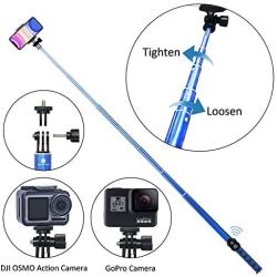 Selfie Stick with Tripod & Bluetooth Remote Extendable from 20 to 98.4 with Built-in Bluetooth Remote Shutter Grip Holder Mount for iPhone Samsung Android Most Mobile Phones