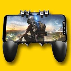 KimTok PUBG Trigger Controller 6 Fingers Mobile Game Joystick Grip L2R2 Button,Shooting Aim Keys for All Android iOS Phone (Black)