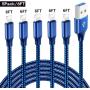 ATOPAL iPhone Charger MFi Certified 5 Pack - 6FT Lightning Cable Nylon Woven High Speed Data Sync Cord Compatible iPhone 11 Pro X XR max 8 7 6 6s Plus 5 SE