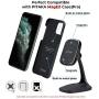 PITAKA New MagEZ Mount Qi Desktop Smartphone Charging Stand Magnetic Fast Wireless Charger Indoor Use Aramid Fiber Carbon Style 360° Rotatable Black (for PITAKA MagEZ Case only)