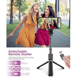 Selfie Stick Tripod, ELEGIANT Lightweight Aluminum All in One Extendable Selfie Stick Bluetooth with Remote Compatible with iPhone 11/11PRO/XS Max/XS/XR/8P/7P, Galaxy S20/S10/S9S8, Gopro, Small Camera