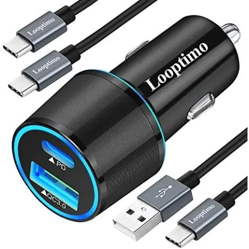 Fast PD USB C Car Charger,Compatible with Samsung Galaxy note20/10/9,S20 /S20/S10/S9/S8, Google Pixel 4/4XL/3XL/3/3a, Power Delivery & Quick Charge 3.0(Fast Charging USB C Cord 3.3Ft 2 Pack Included) Fast PD USB C Car Charger,Compatible with Samsung Galaxy note20/10/9,S20 /S20/S10/S9/S8, Google Pixel 4/4XL/3XL/3/3a, Power Delivery & Quick Charge 3.0(Fast Charging USB C Cord 3.3Ft 2 Pack Included)