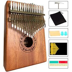 Luvay Kalimba 17 key Thumb Piano, Solid Mahogany Body (Light Color)