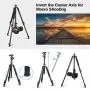 UBeesize 61.4-inch Camera Tripod, 12kg/26.4lb Load Aluminum Travel Tripod Stand, Compact and Lightweight Video Tripod for DSLR Cameras, Projectors, Camcorders, Canon and Nikon, Black UBeesize 61.4-inch Camera Tripod, 12kg/26.4lb Load Aluminum Travel Tripod Stand, Compact and Lightweight Video Tripod for DSLR Cameras, Projectors, Camcorders, Canon and Nikon, Black