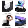 Wireless Charger Stand, 4 in 1 Multi-Function Wireless Charging Station Dock for Apple Watch Airpods, Qi Fast Wireless Charger Holder Pad for iPhone 11 Pro Max XS XR and Smartphone (Black)