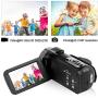 Camcorder Video Camera 4K 48MP WiFi YouTube Camera Night Vision Camcorder Blogging Camera 16x Digital Camera Vlog Video Camera Camcorder with Lens Hoods