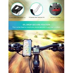 Bike Phone Mount - RYYMX Bicycle Phone Holder : 360° Rotation Adjustable Motorcycle Phone Mount for iPhone Xs Max XR X 8 7 6 Plus, Galaxy S10+ S9 S8, Note 10 9 8, GPS, 4-7 inches Android Cell Phones