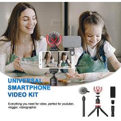 BOYA BY-VG330 Smartphone Video Rig with Mini Tripod, Extension Tube, and Video Microphone Compatible with iPhone 11, 11 Pro, XS, XR, X, 8, 7 and Android - for YouTube, TIK Tok, Facebook, Vlogging