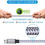 USB Type C Cable, TAKAGI 3Pack 6ft USB C to USB A Nylon Braid Fast Charging Cord High Speed Data Sync Transfer Charger Cable Compatible with Galaxy S9, Note, LG, Pixel 2 XL, Huawei, ONEPLUS (White)