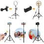 10" Selfie Ring Light with Adjustable Tripod Stand, 3 Modes 10 Brightness Levels with 120 LED Bulbs 5500K, LED Ring Light with Phone Holder for Vlogs, Live Stream, Phone,YouTube,Self-Portrait Shooting