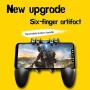 grfamily New Upgrade AK66 MEMO Mobile Game Controller for PUBG Six Finger All-in-One Mobile Phone Triggers Controller Free Fire Button Joystick Gamepad for iOS & Android Phone (Gray)