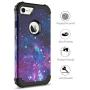 iPhone 8 Case, iPhone 7 Case, BENTOBEN Heavy Duty Shockproof 3 in 1 Slim Hybrid Hard PC Soft Silicone Bumper Space Galaxy Design Protective Phone Case Cover for iPhone 8 /iPhone 7 (4.7") Nebula Purple