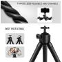 Phone Tripod, YeahWhee Flexible Cell Phone Selfie Stick Tripod Camera Tripod Stand Holder with Bluetooth Remote and Foldable Phone Clip for iPhone, Android Phone, Compatible with Sports Camera Gopro