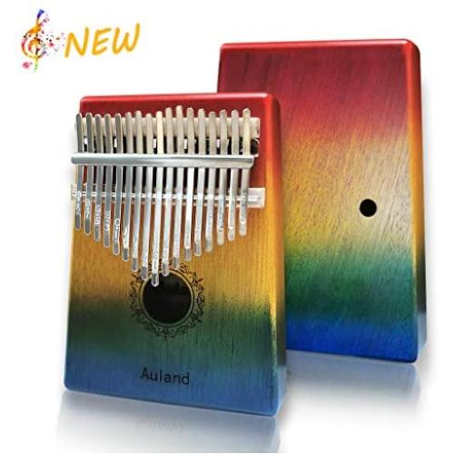 Auland Kalimba Thumb Piano 17 Keys Colorful Musical Instruments with Tuning Hammer, Gifts for Kids, Adults, Beginners