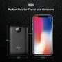 Aigo Power Bank 10000mAh Portable Charger Pack,Smallest External Battery for iPhone,Android,Samsung Galaxy,iPad,Tablets,Heavy-Duty and Compact Universal Powerbank with LCD Display & USB-C Port,Black