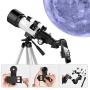 Telescope for Kids Beginners, 70mm Aperture 400mm AZ Mount, Fully Multi-Coated Optics, Telescopes for Adults, Astronomy Refractor Telescope Portable Travel Scope with Tripod, Phone Adapter, Backpack