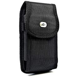 Wonderfly Vertical Pouch for Flip Phone or Smartphone Up to 4.25x2.25x0.85 Inch in Dimensions, a Heavy Duty Rugged Nylon Canvas Carrying Case with Belt Clip, Hook-and-Loop Fastener