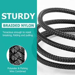 iPhone Charger, Sundix Lightning Cable 3Pack 6ft iPhone Charger Cable Cord Extra Long Nylon Braided Replacement for iPhone XR XS XSMax X 8 8Plus 7 7Plus 6S 6Splus 6 Plus, iPad, iPod-Black