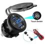 LiDiVi [Upgraded Version] Quick Charge 3.0 Dual USB Car Charger, Waterproof 36W 12V USB Outlet Fast Charge with Voltmeter & Switch for 12V/24V Car Boat Marine ATV Bus Truck and More