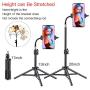 Phone Tripod Fits iPhone, Pixel Flexible Cell Phone Tripod for Video Recording, Vlogging/Streaming/Photography, Smartphone Tripod Stand, Sturdy and Lightweight Stand, Compatible with Phone and Camera