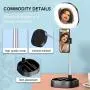 CameCosy Selfie LED Light with Tripod Stand +Foldable Beauty Mirror+Cell Phone Holder, Adjustable Brightness Fill Light for Makeup/Camera Video/YouTube, Compatible with iPhone/Android.-Black CameCosy Selfie LED Light with Tripod Stand +Foldable Beauty Mirror+Cell Phone Holder, Adjustable Brightness Fill Light for Makeup/Camera Video/YouTube, Compatible with iPhone/Android.-Black