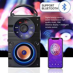 EIFER Portable Bluetooth Speakers with Subwoofer Rich Bass Wireless Outdoor/Indoor Party Speakers MP3 Player Powerful Speaker Support Remote Control FM Radio for Phone Computer PC Home TV