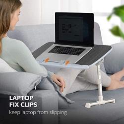 Laptop Desk for Bed, TaoTronics Lap Desks Bed Trays for Eating and Laptops Stand Lap Table, Adjustable Computer Tray for Bed, Foldable Bed Desk for Laptop and Writing in Sofa and Couch Black