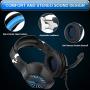 PECHAM Gaming Headset for Xbox One, PS4, PS3, Nintendo Switch,PC with Mic -Noise Cancelling Gaming Headphone for Cell Phone, Laptops, Computer (Blue)
