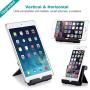 Aibocn Multi-Angle Cell Phone Stand, Adjustable Flodable Holder for Tablets Smartphones and E-Readers Compatible with iPhone iPad Air iPod Samsung Galaxy and More, Black