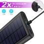 Solar Charger 26800mAh Portable Solar Power Bank with 4 LEDs and 2 USB Output Ports External Battery Pack for Outdoor Camping for Smartphone, Andriod Phone and Teblet