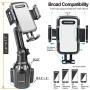 Car-Cup-Holder-Phone-Mount Adjustable Pole Automobile Cup Holder Smart Phone Cradle Car Mount for iPhone 11 Pro/XR/XS Max/X/8/7 Plus/6s/Samsung S10 /Note 9/S8 Plus/S7 Edge(Grey)