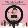 PoplarTrees Ring Light 18’’ with Tripod Stand and Phone Holder, Bluetooth/Remote Control 3200-5500K Dimmable LED Lamps, Makeup Ring Light for YouTube TikTok, Live Stream, Including Carrying Bag