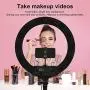 PoplarTrees Ring Light 18’’ with Tripod Stand and Phone Holder, Bluetooth/Remote Control 3200-5500K Dimmable LED Lamps, Makeup Ring Light for YouTube TikTok, Live Stream, Including Carrying Bag