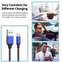 PLmuzsz Micro USB Cable,5Pack (3/3/6/6/10FT) Nylon Braided Fast Charging Cable Aluminum Housing USB Charger Android Cable for Samsung Galaxy S7 Edge S6 S5,Android Phone,LG G4,HTC and More-Black&Blue