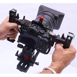 Shootvilla Sony A7II A7rII A7sII Camera cage with Two Handles for Handheld Working + Rod Adapter
