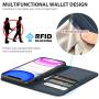 SHIELDON iPhone 11 Case, Genuine Leather iPhone 11 Wallet Case with Folio Stand RFID Blocking Credit Card Slot Magnetic Protective Cover Compatible with iPhone 11 (6.1-inch, 2019)- Dark Blue