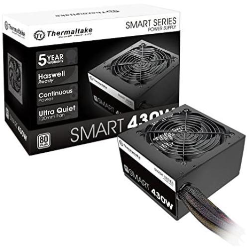 Thermaltake Smart 430W 80+ White Continuous Power ATX 12V V2.3/EPS 12V Active PFC Power Supply PS-SPD-0430NPCWUS-W