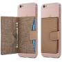 Cell Phone Card Holder Stick on Wallet Phone Pocket for iPhone, Android and All Smartphones (Biege)