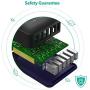 USB Charger RAVPower 60W 12A 6-Port Desktop USB Charging Station with iSmart Multiple Port, Compatible iPhone SE 11 Pro Max XS XR X iPad Pro Air Mini Galaxy S10 Note 10 Tablet and More (Navy Blue)