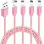 4 Pack (3ft,6ft,6ft,10ft) Nylon Braided Charging Cord Charger Compatible with PhoneX/8/8Plus 7/7 Plus/6s/6s Plus/6/6 Plus/5s/55se,Pad,Pod-Pink 4 Pack (3ft,6ft,6ft,10ft) Nylon Braided Charging Cord Charger Compatible with PhoneX/8/8Plus 7/7 Plus/6s/6s Plus/6/6 Plus/5s/55se,Pad,Pod-Pink