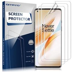 [3 Pack] QITAYO Screen Protector for OnePlus 8, Self Healing, Anti-Scratch, in-Display Fingerprint, Case Friendly HD Flexible Film OnePlus 8 Screen Protector