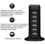 6-Port USB Wall Charger Desktop Charging Station Quick Charge 2.1,Compatible with Compatible for Phones,Tablets Smartphones and More(Black)