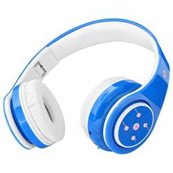 Kids Headphones Bluetooth Wireless 85db Volume Limited Childrens Headset, up to 6-8 Hours Play, Stereo Sound, SD Card Slot, Over-Ear and Build-in Mic Wireless/Wired Headphones for Boys Girls(Blue)