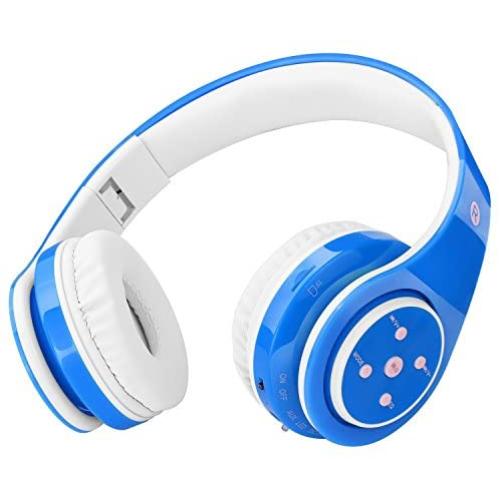 Kids Headphones Bluetooth Wireless 85db Volume Limited Childrens Headset, up to 6-8 Hours Play, Stereo Sound, SD Card Slot, Over-Ear and Build-in Mic Wireless/Wired Headphones for Boys Girls(Blue)