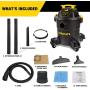 Stanley 6 Gallon Wet Dry Vacuum , 4 Peak HP Poly 3 in 1 Shop Vac Blower with Powerful Suction, Multifunctional Shop Vacuum W/ 4 Horsepower Motor for Job Site,Garage,Basement,Van,Workshop,Vehicle