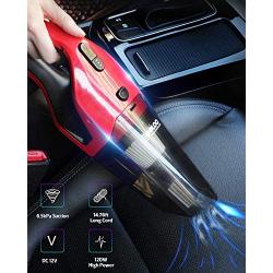 GOOLOO Portable Car Vacuum Cleaner High Power 6500PA Cyclonic Suction with Washable HEPA Filter Handheld Corded Lightweight Vacuum DC 12V for Quick Car Cleaning Pet Hair Dust Dirt