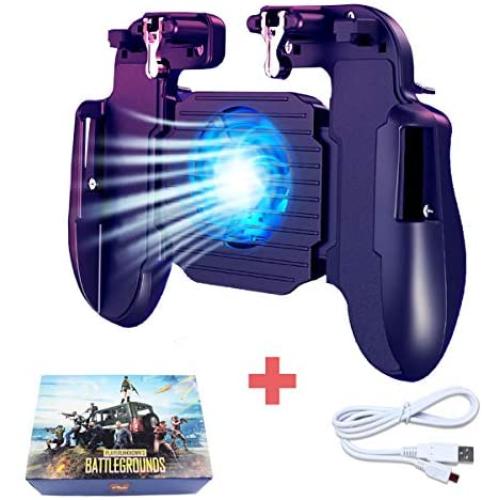 BESTZY PUBG Mobile Game Controller Multifunction Mobile Phone Controller with Cooling Fan Gaming Triggers Gamepad Smartphone Holder for 4.7 to 6.5 inch