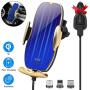 Wireless Car Charger Auto-Clamping Car Mount Air Vent Phone Holder & QC3.0 Car Charger 10W/7.5W/5W Compatible Galaxy S10/S10+/S9,Charging for iPhone 11/11 Pro/11 Pro Max/XSMax/XS/XR/X/8P