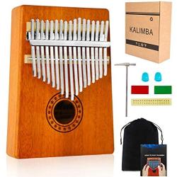 Kalimba Thumb Piano 17 Keys with Mahogany Portable African Mbira Gift for Kids Adult (Style1)